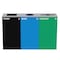Alpine Industries 87 Gal. 3-Stream Steel Blue Mixed, Green Compost, and Black Commercial Trash Can Station ALP4450-BLK-KIT37 - alternate 1